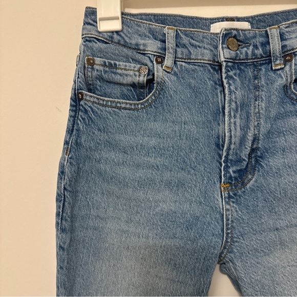 Boyish the Zachary High Rise Skinny Jeans Stretch Size 25 Knee Distress Fray Hem - Picture 9 of 13